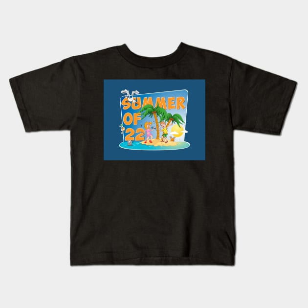 The summer of 22, beach illustration. Kids T-Shirt by Stefs-Red-Shop